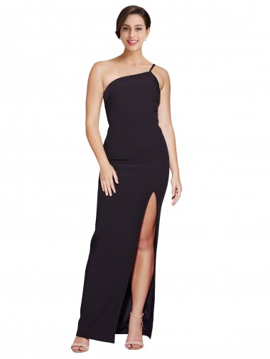 Stretch Crepe Strapless Sheath Black Prom Dress Canada Factory