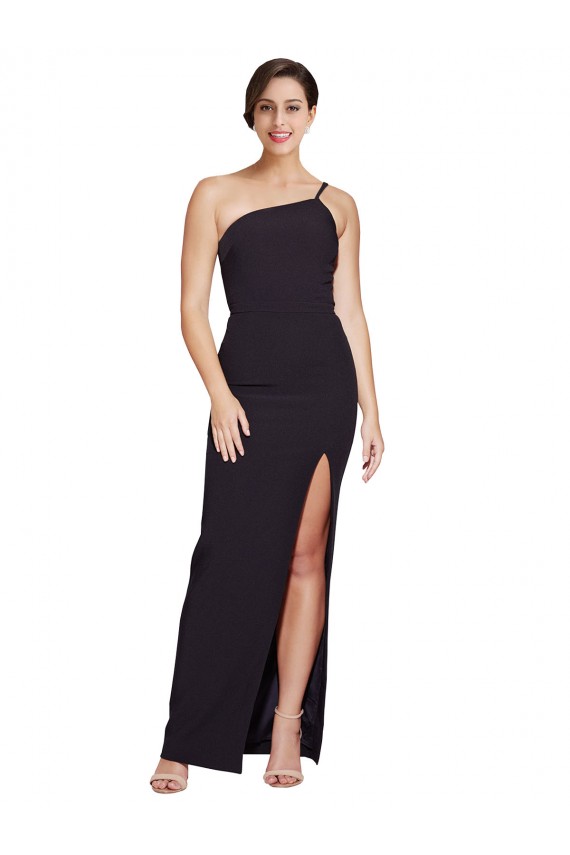 Stretch Crepe Strapless Sheath Black Prom Dress Canada Factory