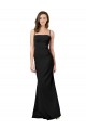 Stretch Crepe Square Neck Long Sheath Black Prom Dress Canada Factory
