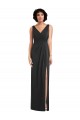 Spandex V-Neck V-Back Sheath Black Prom Dress Canada Factory