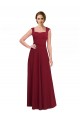 Stretch Crepe Square Neck A-Line Burgundy Prom Dress Canada Factory