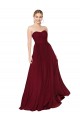 Soft Chiffon Strapless A-Line Burgundy Prom Dress Canada Factory