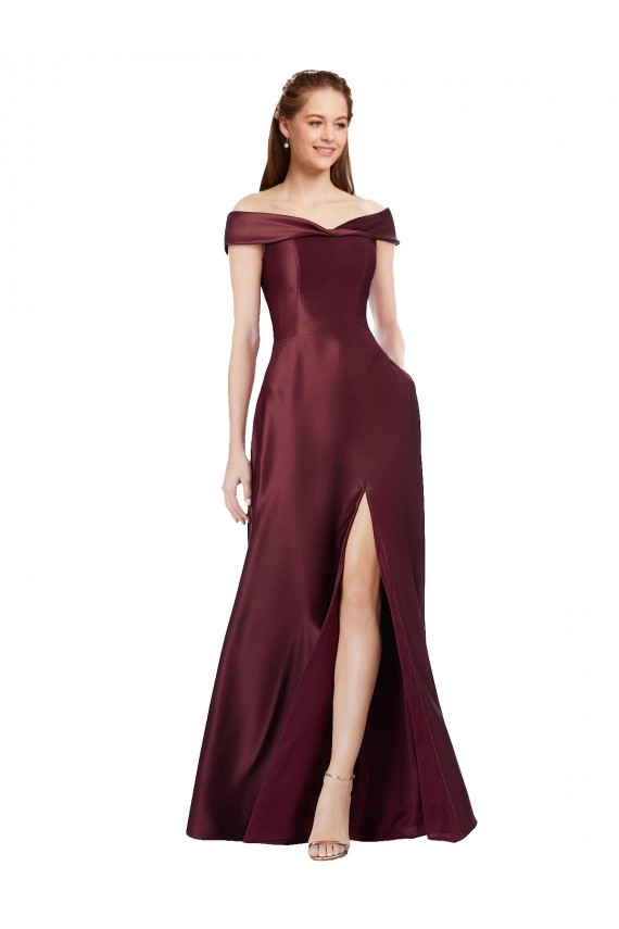 Satin Strapless A-Line Burgundy Gold Black Tie Prom Dress Canada Factory