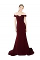Stretch Crepe & Lace Sweetheart V-Back Mermaid Burgundy Gold Prom Dress Canada Factory
