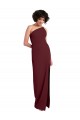 Stretch Crepe One Shoulder Sheath Burgundy Gold Prom Dress Canada Factory