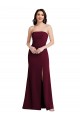 Stretch Crepe Strapless Trumpet Burgundy Gold Prom Dress Canada Factory