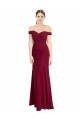 Soft Chiffon Off the Shoulder Mermaid Burgundy Black Tie Prom Dress Canada Factory