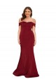 Spandex Off the Shoulder Mermaid Burgundy Plus Size Formal Prom Dress Canada Factory