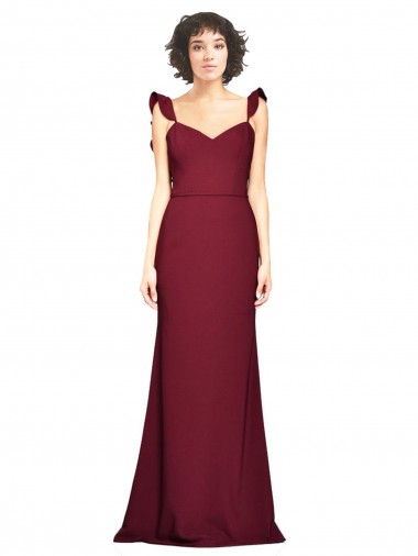 Stretch Crepe Strapless Mermaid Burgundy Prom Dress Canada Factory
