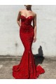 Velvet Sequin Sweetheart Mermaid Burgundy Prom Dress Canada Factory