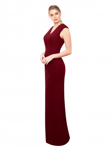 Soft Chiffon High Neck Keyhole Back Mermaid Burgundy Prom Dress Canada Factory