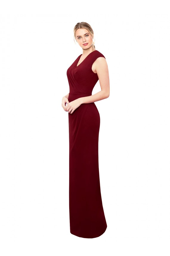 Soft Chiffon High Neck Keyhole Back Mermaid Burgundy Prom Dress Canada Factory