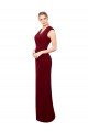 Soft Chiffon High Neck Keyhole Back Mermaid Burgundy Prom Dress Canada Factory