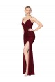 Soft Chiffon High Neck V-Back Mermaid Burgundy Prom Dress Canada Factory