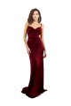 Silky Satin Cowl Neck Long Sheath Burgundy Prom Dress Canada Factory