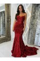 Velvet Sequin Sweetheart Sheath Burgundy Prom Dress Canada Factory
