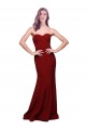 Stretch Crepe Strapless Low Back Sheath Burgundy Prom Dress Canada Factory