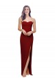 Stretch Crepe Sweetheart Low Back Sheath Burgundy Prom Dress Canada Factory