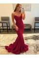 Velvet Sequin Sweetheart Sheath Burgundy Sweep Train Prom Dress Canada Factory