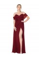 Soft Chiffon High Neck V-Back Trumpet Burgundy Prom Dress Canada Factory