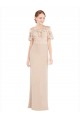 Soft Chiffon & Lace Off the Shoulder A-Line Champagne Prom Dress Canada Factory