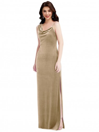 Stretch Velvet One Shoulder Sheath Champagne Black Tie Prom Dress Canada Factory