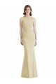 Stretch Crepe Bateau Neck Open Back Trumpet Champagne Prom Dress Canada Factory