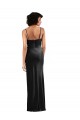 Stretch Velvet Cowl Neck Low Back Column Black Black Tie Prom Dress Canada Factory