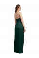 Stretch Satin Square Neck Low Back Column Hunter Prom Dress Canada Factory