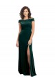 Stretch Velvet Square Neck A-Line Dark Green Long Prom Dress Canada Factory