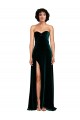 Stretch Velvet Sweetheart Low Back A-Line Dark Green Prom Dress Canada Factory