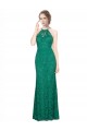 Lace High Neck Low Back Mermaid Dark Green Prom Dress Canada Factory