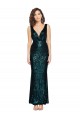 Sequin V-Neck Mermaid Dark Green Prom Dress Canada Factory