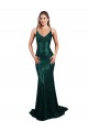 Sequin V-Neck Low Back Mermaid Dark Green Prom Dress Canada Factory