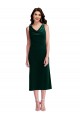 Stretch Velvet Cowl Neck V-Back Sheath Dark Green Prom Dress Canada Factory