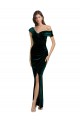 Stretch Velvet Sweetheart Sheath Dark Green High Low Prom Dress Canada Factory
