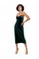 Stretch Velvet Cowl Neck Open Back Sheath Dark Green Prom Dress Canada Factory