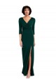 Spandex V-Neck V-Back Trumpet Dark Green Prom Dress Canada Factory