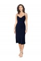 Silky Satin Cowl Neck Open Back A-Line Dark Navy Prom Dress Canada Factory