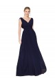 Soft Chiffon High Neck A-Line Dark Navy Prom Dress Canada Factory