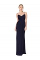 Soft Chiffon High Neck V-Back Mermaid Dark Navy Prom Dress Canada Factory