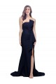 Stretch Crepe Strapless Low Back Sheath Dark Navy Prom Dress Canada Factory