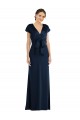 Stretch Crepe Off the Shoulder Keyhole Back Trumpet Dark Navy Prom Dress Canada Factory