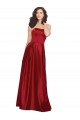Satin Strapless A-Line Dark Red Prom Dress Canada Factory