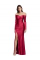 Stretch Satin Sweetheart Sheath Dark Red Prom Dress Canada Factory