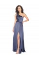 Silky Satin One Shoulder A-Line Dusk Prom Dress Canada Factory