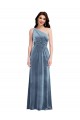Stretch Velvet Off the Shoulder A-Line Dusty Blue Prom Dress Canada Factory