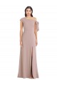 Stretch Crepe Off the Shoulder A-Line Dusty Pink Prom Dress Canada Factory