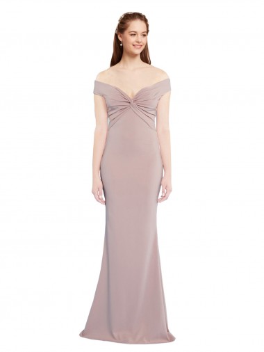 Stretch Crepe V-Neck Keyhole Back Mermaid Dusty Pink Prom Dress Canada Factory