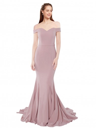 Stretch Crepe Sweetheart Mermaid Dusty Pink Prom Dress Canada Factory